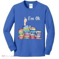 Reading Book Lovers I'm Ok National Book Lovers Day Gift Kids Long Sleeve Shirt thumb 0