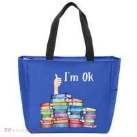 Reading Book Lovers I'm Ok National Book Lovers Day Gift Tote Bag thumb 0