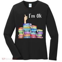 Reading Book Lovers I'm Ok National Book Lovers Day TShirt Women's Long Sleeve Shirt thumb 0