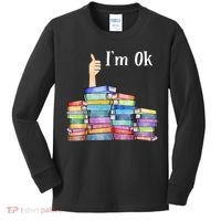 Reading Book Lovers I'm Ok National Book Lovers Day TShirt Kids Long Sleeve Shirt thumb 0