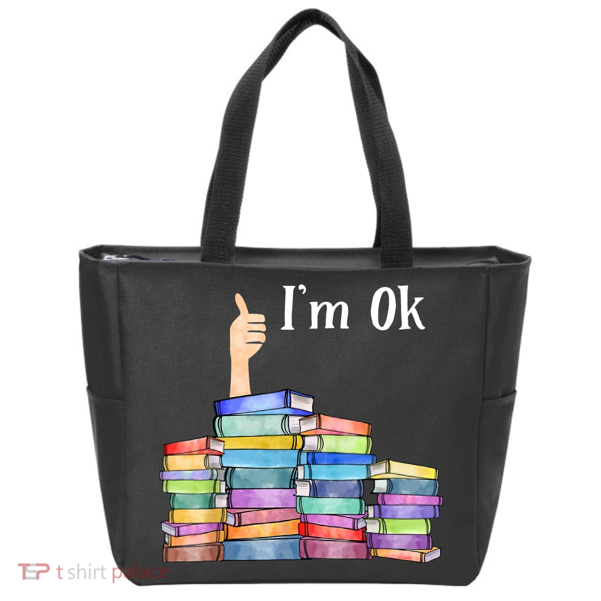 Reading Book Lovers I'm Ok National Book Lovers Day TShirt Tote Bag
