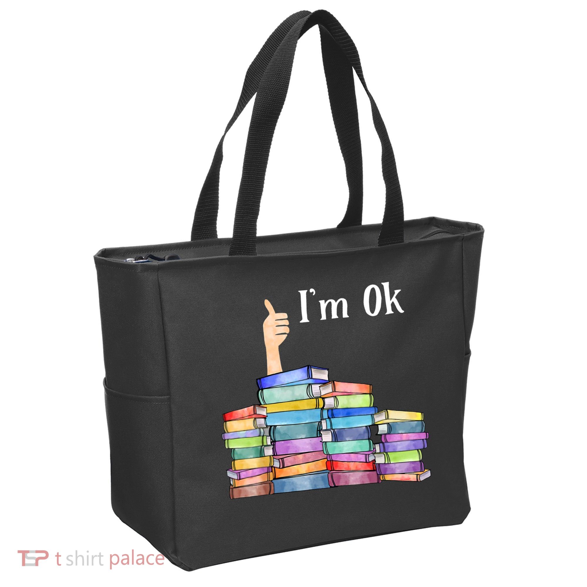 Reading Book Lovers I'm Ok National Book Lovers Day TShirt Tote Bag