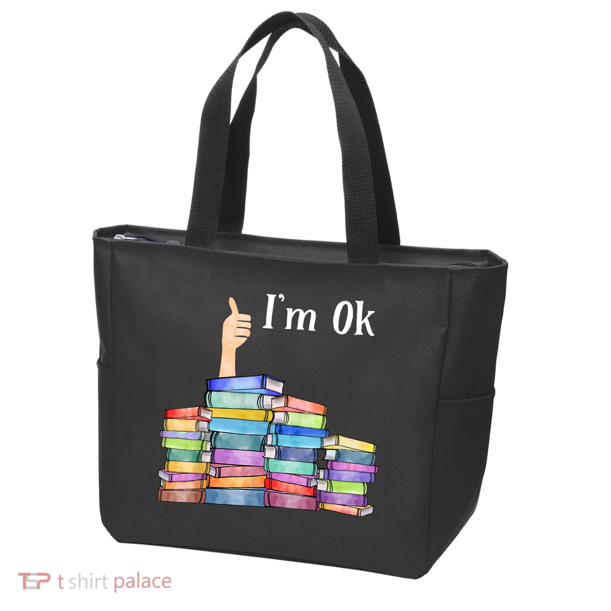 Reading Book Lovers I'm Ok National Book Lovers Day TShirt Tote Bag