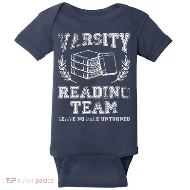 Reader Book Lover Gift Varsity Reading Team Baby Bodysuit