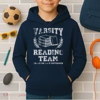 Reader Book Lover Gift Varsity Reading Team Kids Hoodie thumb 2