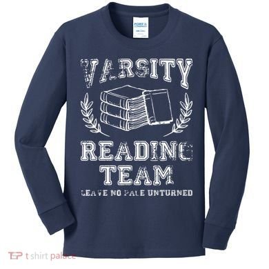 Reader Book Lover Gift Varsity Reading Team Kids Long Sleeve Shirt