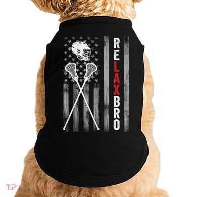 Relax Bro Lacrosse American Flag Lax Doggie Tank
