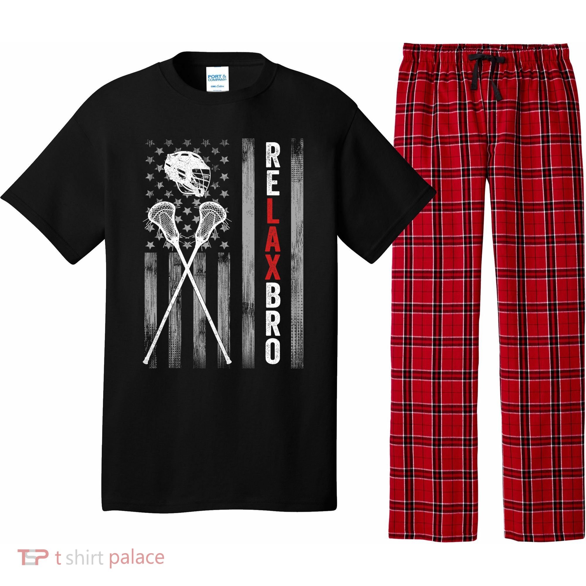 Relax Bro Lacrosse American Flag Lax Pajama Set