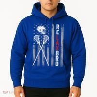 Relax Bro Lacrosse American Flag Lax Hoodie thumb 2