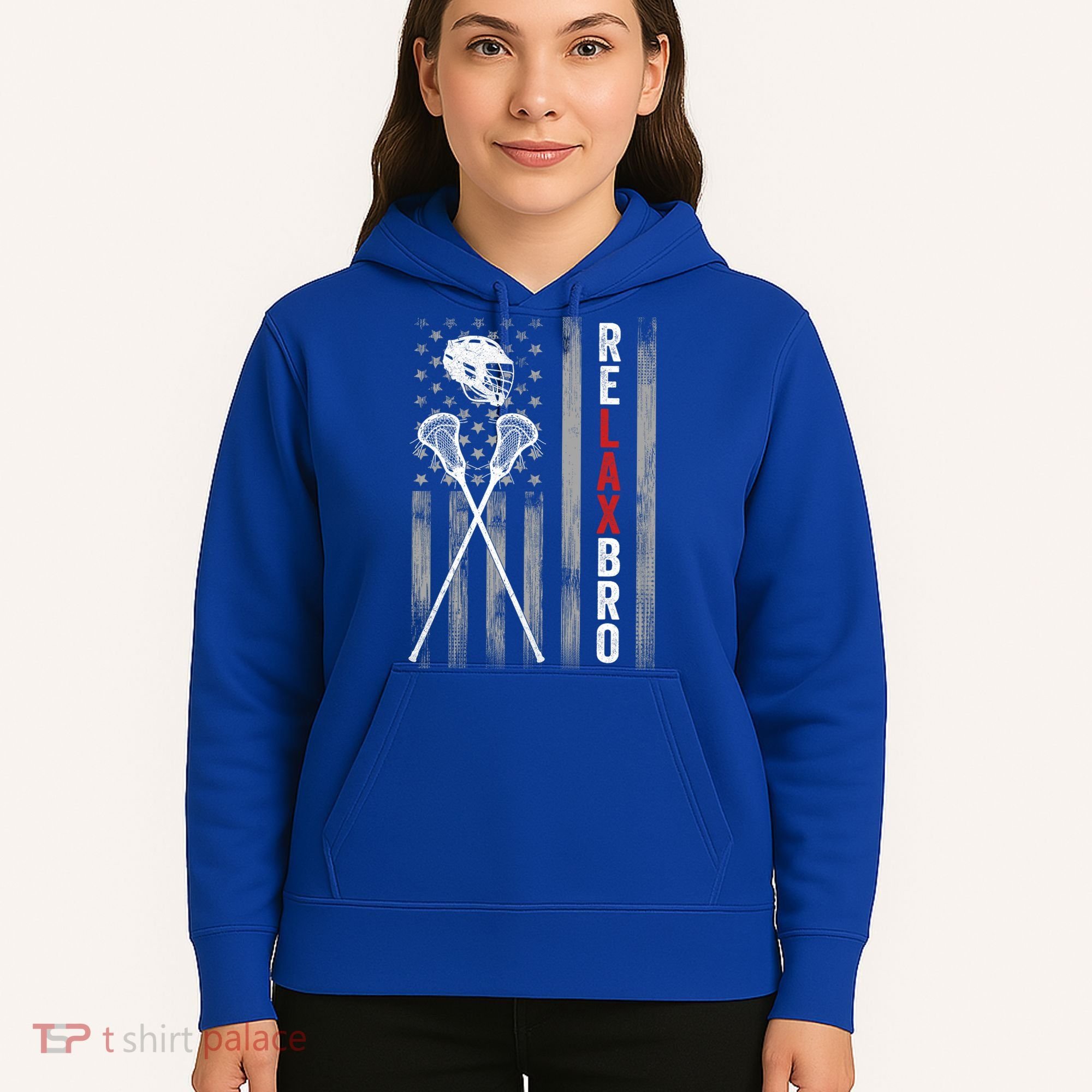 Relax Bro Lacrosse American Flag Lax Hoodie