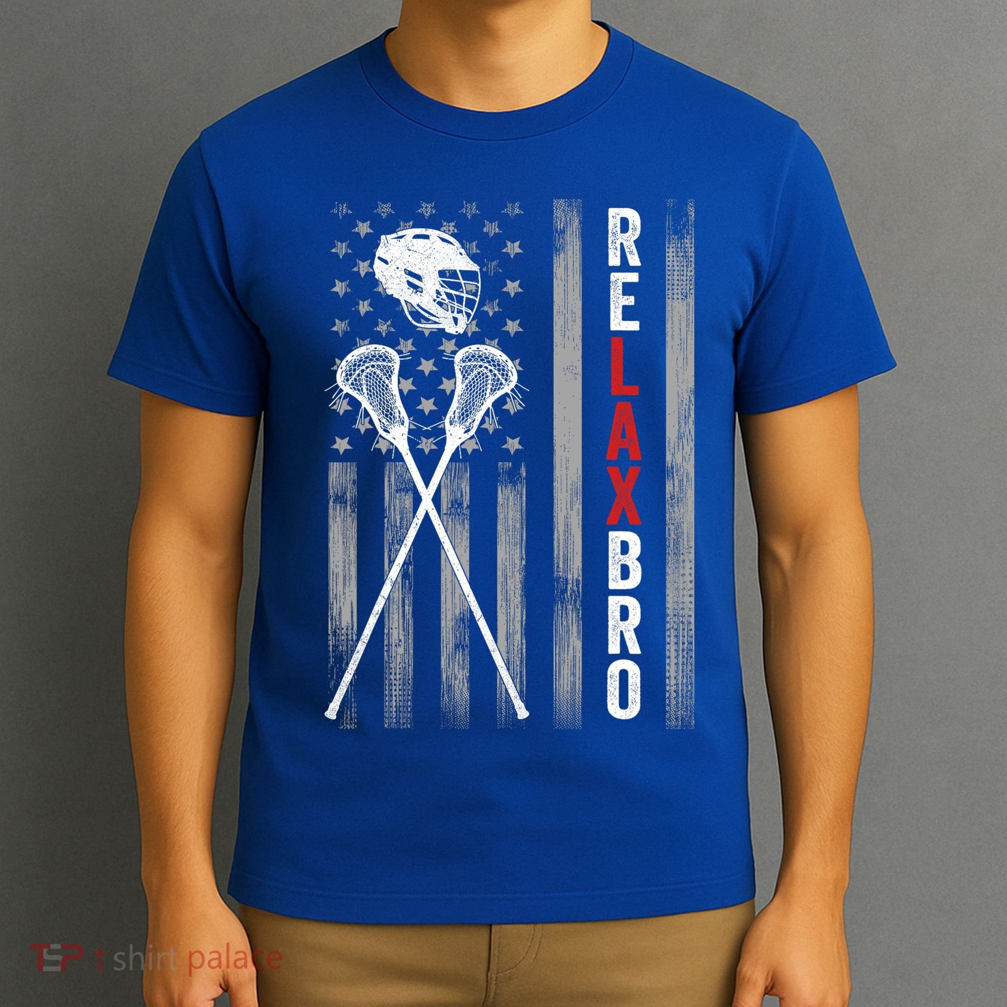 Relax Bro Lacrosse American Flag Lax T-Shirt