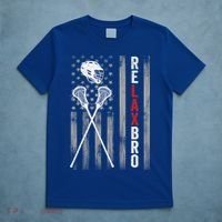 Relax Bro Lacrosse American Flag Lax T-Shirt thumb 5