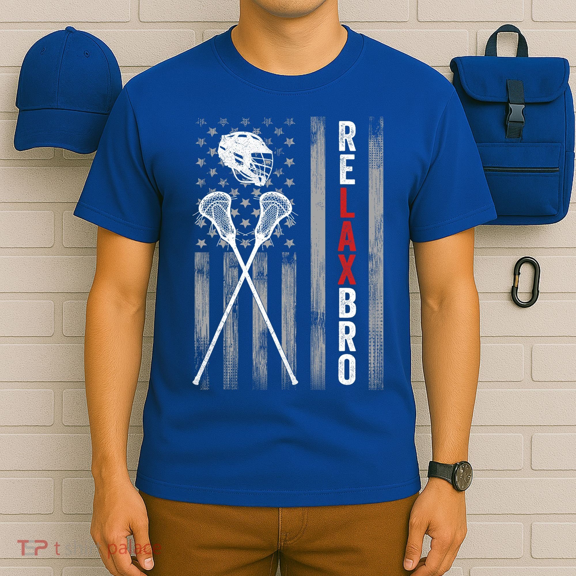 Relax Bro Lacrosse American Flag Lax T-Shirt