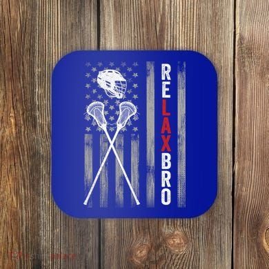 Relax Bro Lacrosse American Flag Lax Coaster