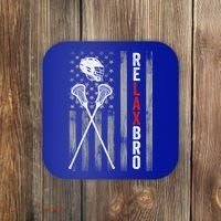 Relax Bro Lacrosse American Flag Lax Coaster thumb 0