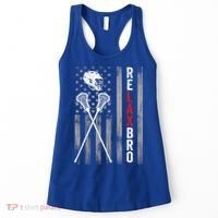 Relax Bro Lacrosse American Flag Lax Women's Tank Top thumb 0