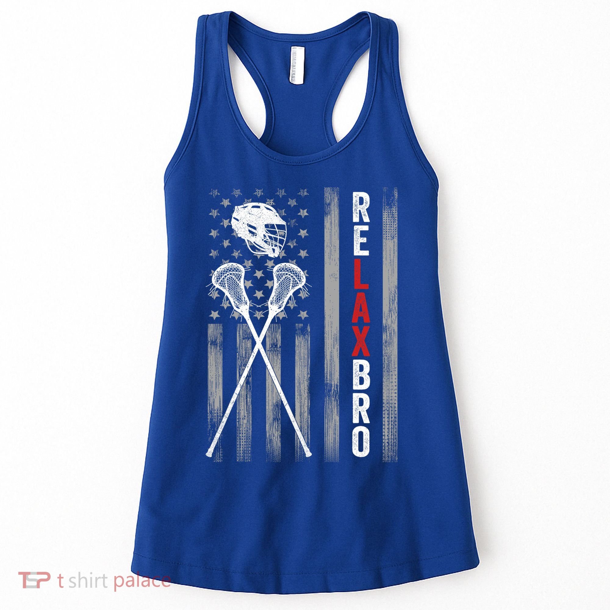 Relax Bro Lacrosse American Flag Lax Women's Tank Top