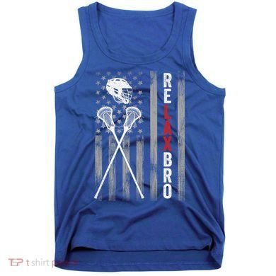 Relax Bro Lacrosse American Flag Lax Tank Top