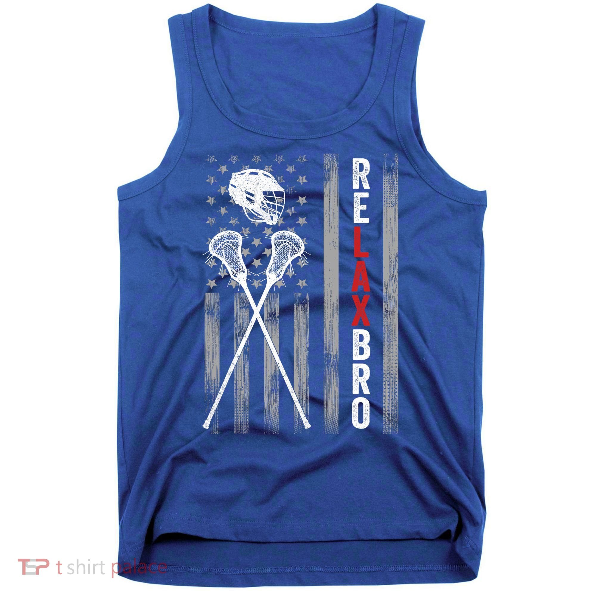 Relax Bro Lacrosse American Flag Lax Tank Top