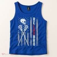Relax Bro Lacrosse American Flag Lax Tank Top thumb 2