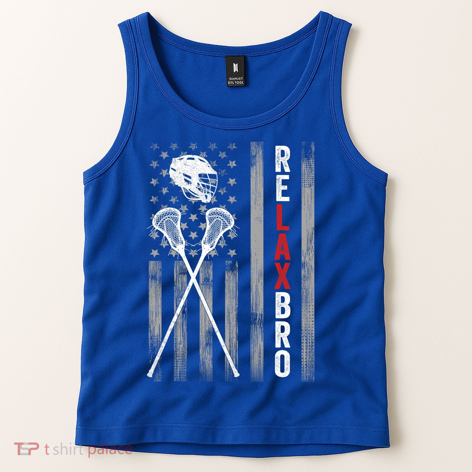 Relax Bro Lacrosse American Flag Lax Tank Top