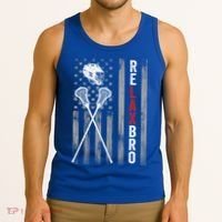 Relax Bro Lacrosse American Flag Lax Tank Top thumb 3