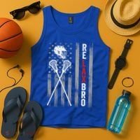 Relax Bro Lacrosse American Flag Lax Tank Top thumb 4