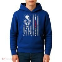 Relax Bro Lacrosse American Flag Lax Kids Hoodie thumb 4