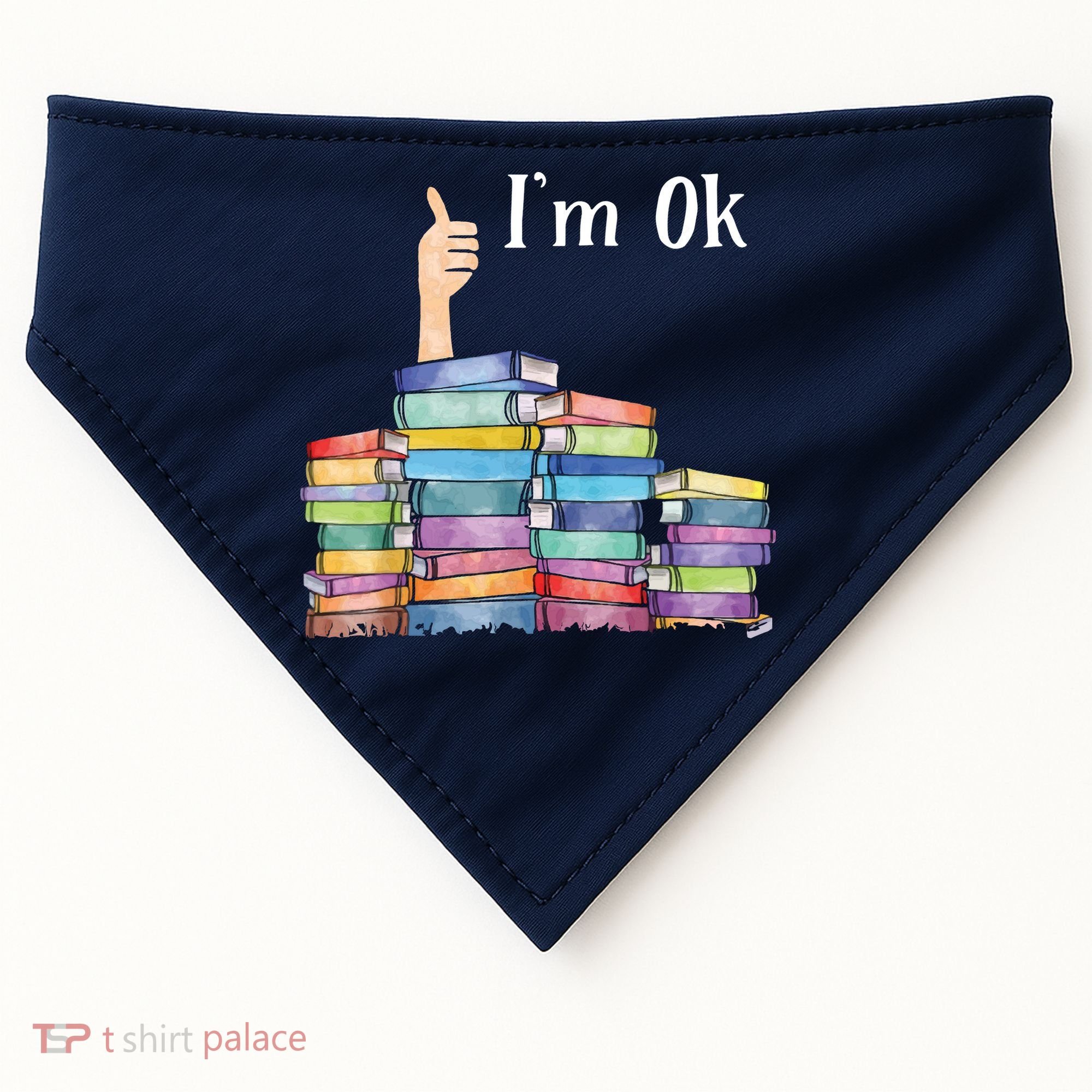 Reading Book Lovers I'm Ok National Book Lovers Day USA-Made Doggie Bandana