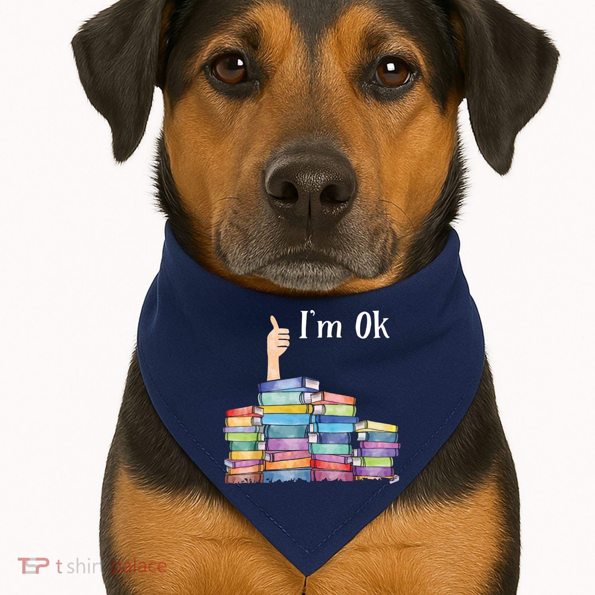 Reading Book Lovers I'm Ok National Book Lovers Day USA-Made Doggie Bandana