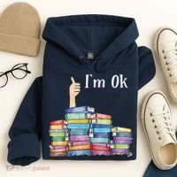 Reading Book Lovers I'm Ok National Book Lovers Day Hoodie thumb 4
