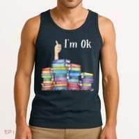 Reading Book Lovers I'm Ok National Book Lovers Day Tank Top thumb 3