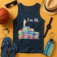 Reading Book Lovers I'm Ok National Book Lovers Day Tank Top thumb 4