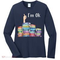 Reading Book Lovers I'm Ok National Book Lovers Day Women's Long Sleeve Shirt thumb 0