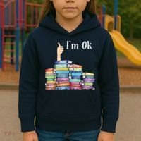 Reading Book Lovers I'm Ok National Book Lovers Day Kids Hoodie thumb 3