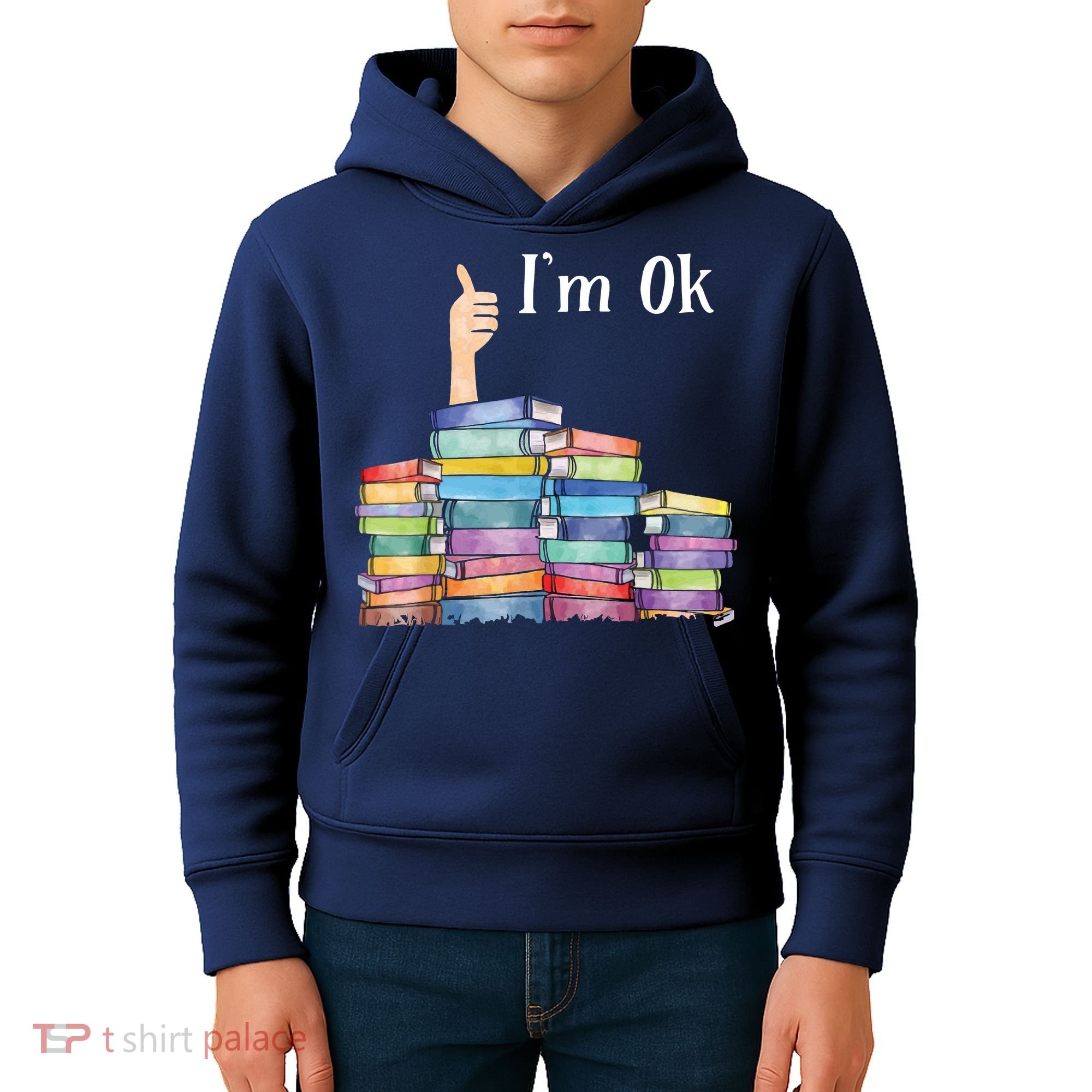 Reading Book Lovers I'm Ok National Book Lovers Day Kids Hoodie