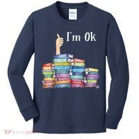 Reading Book Lovers I'm Ok National Book Lovers Day Kids Long Sleeve Shirt thumb 0
