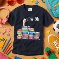 Reading Book Lovers I'm Ok National Book Lovers Day Kids T-Shirt thumb 3