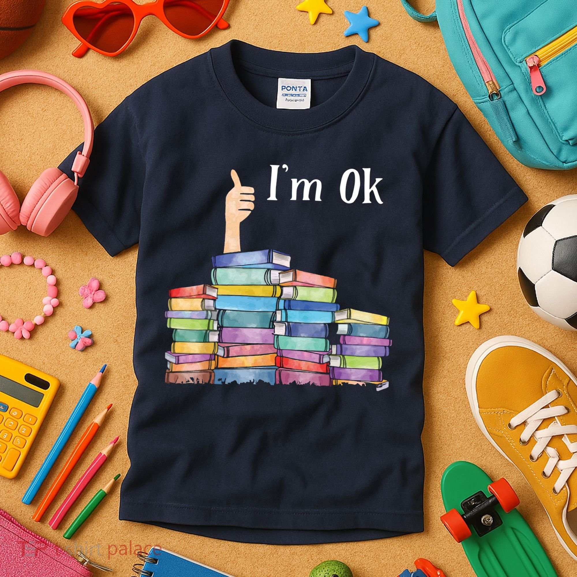 Reading Book Lovers I'm Ok National Book Lovers Day Kids T-Shirt