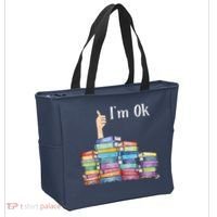 Reading Book Lovers I'm Ok National Book Lovers Day Tote Bag thumb 2
