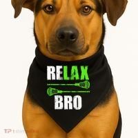 Relax Bro Lacrosse Sports Team Game USA-Made Doggie Bandana thumb 1
