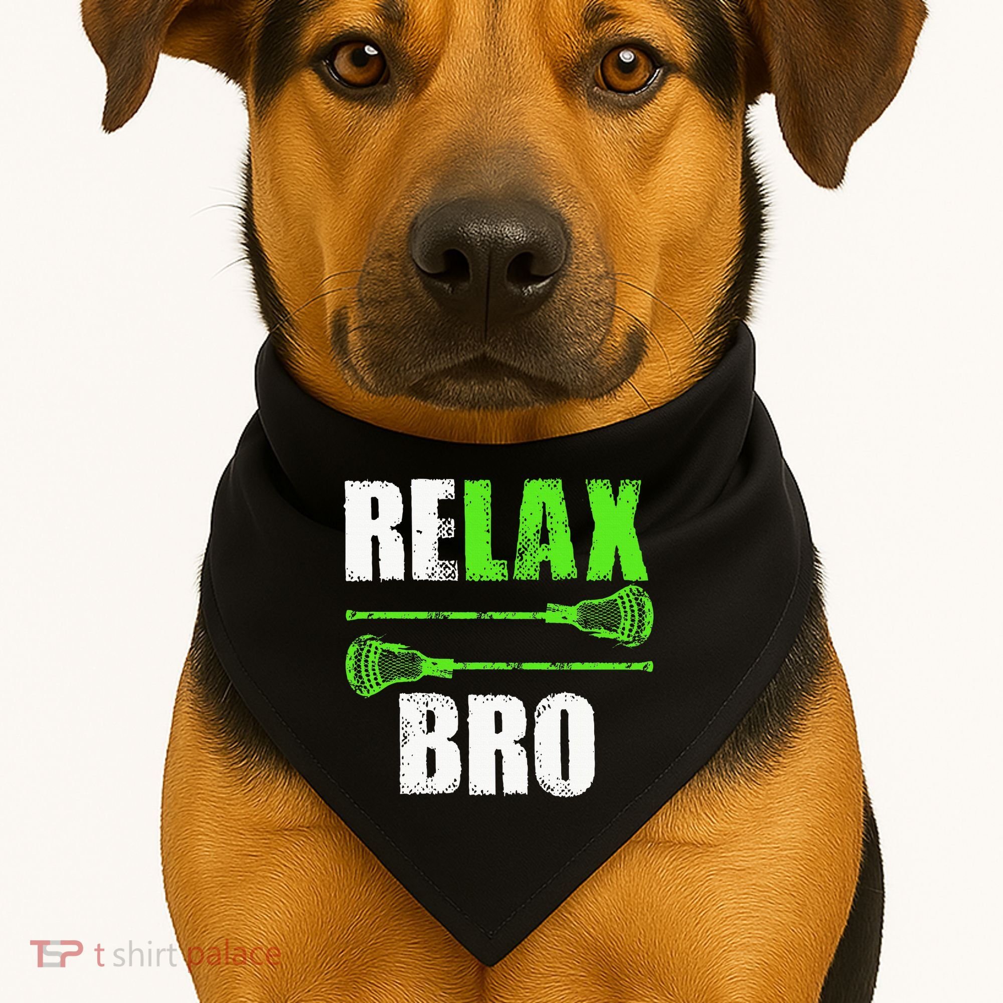 Relax Bro Lacrosse Sports Team Game USA-Made Doggie Bandana