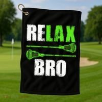 Relax Bro Lacrosse Sports Team Game Golf Towel thumb 1
