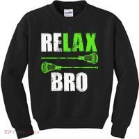 Relax Bro Lacrosse Sports Team Game Kids Sweatshirt thumb 0