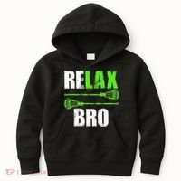 Relax Bro Lacrosse Sports Team Game Kids Hoodie thumb 0