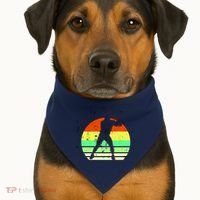 Retro Baseball Logo USA-Made Doggie Bandana thumb 1