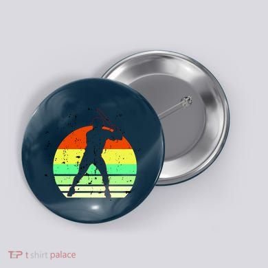 Retro Baseball Logo Button