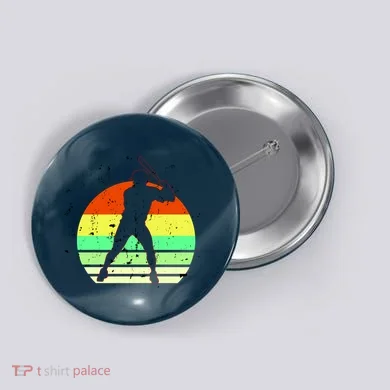 Retro Baseball Logo Button