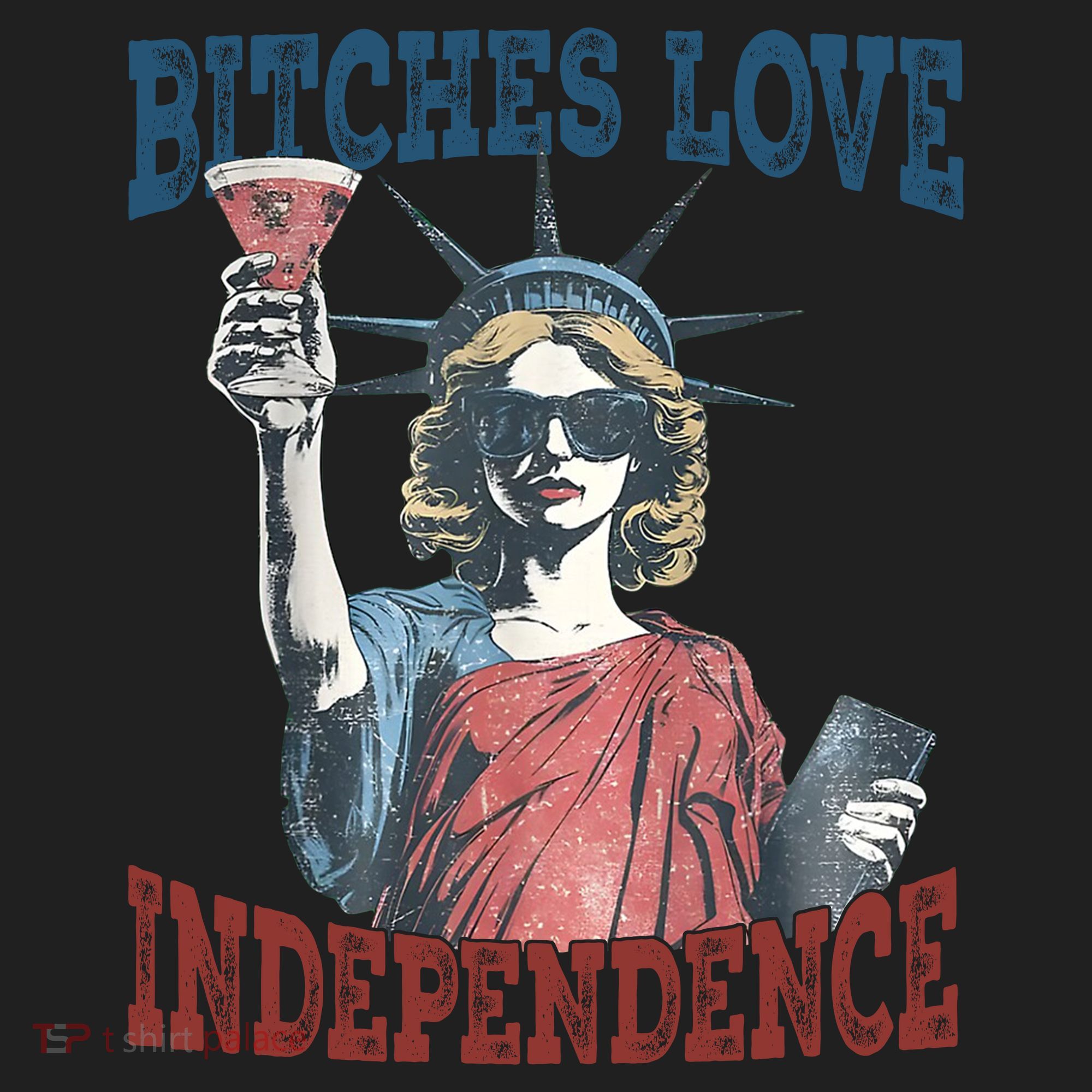 Retro Bitches Love Independence Funny Women's Sweatshirt
