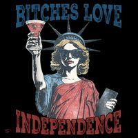 Retro Bitches Love Independence Funny Coaster thumb 2